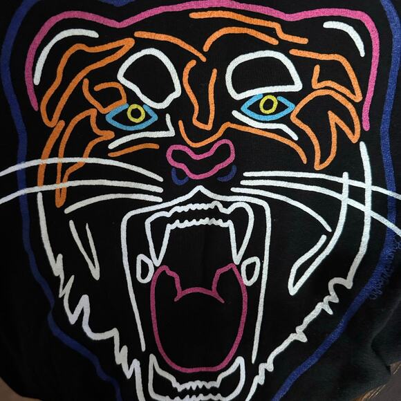 Lauren Moshi Jocelyn Neon Line Tiger drop shoulder pullover OVERSIZED M sweater - Picture 8 of 14